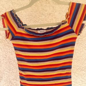 Colorful Striped Crop Top